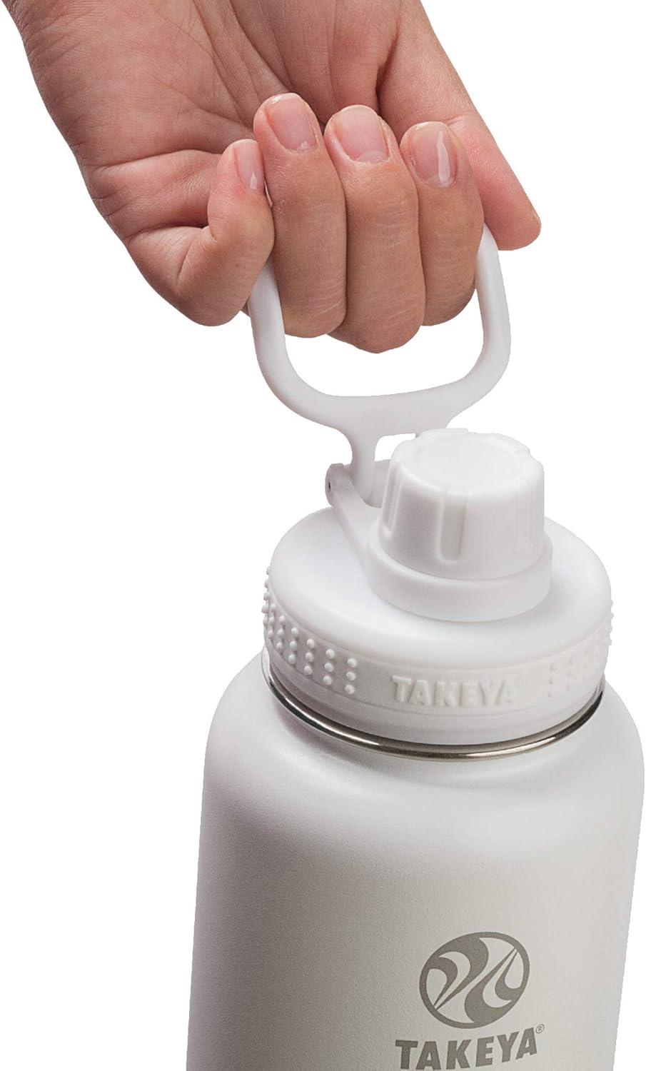 imageTakeya Actives 24 oz Water Bottle with Straw Lid Double Wall Stainless Steel Insulation Dishwasher Safe ampamp BPAFree Removable Bumper BlushArctic