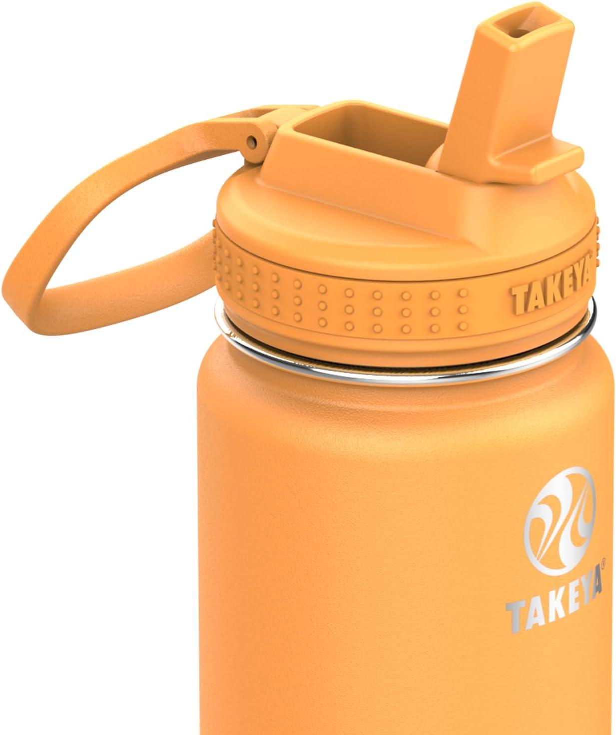 imageTakeya Actives 24 oz Water Bottle with Straw Lid Double Wall Stainless Steel Insulation Dishwasher Safe ampamp BPAFree Removable Bumper BlushHoneycomb