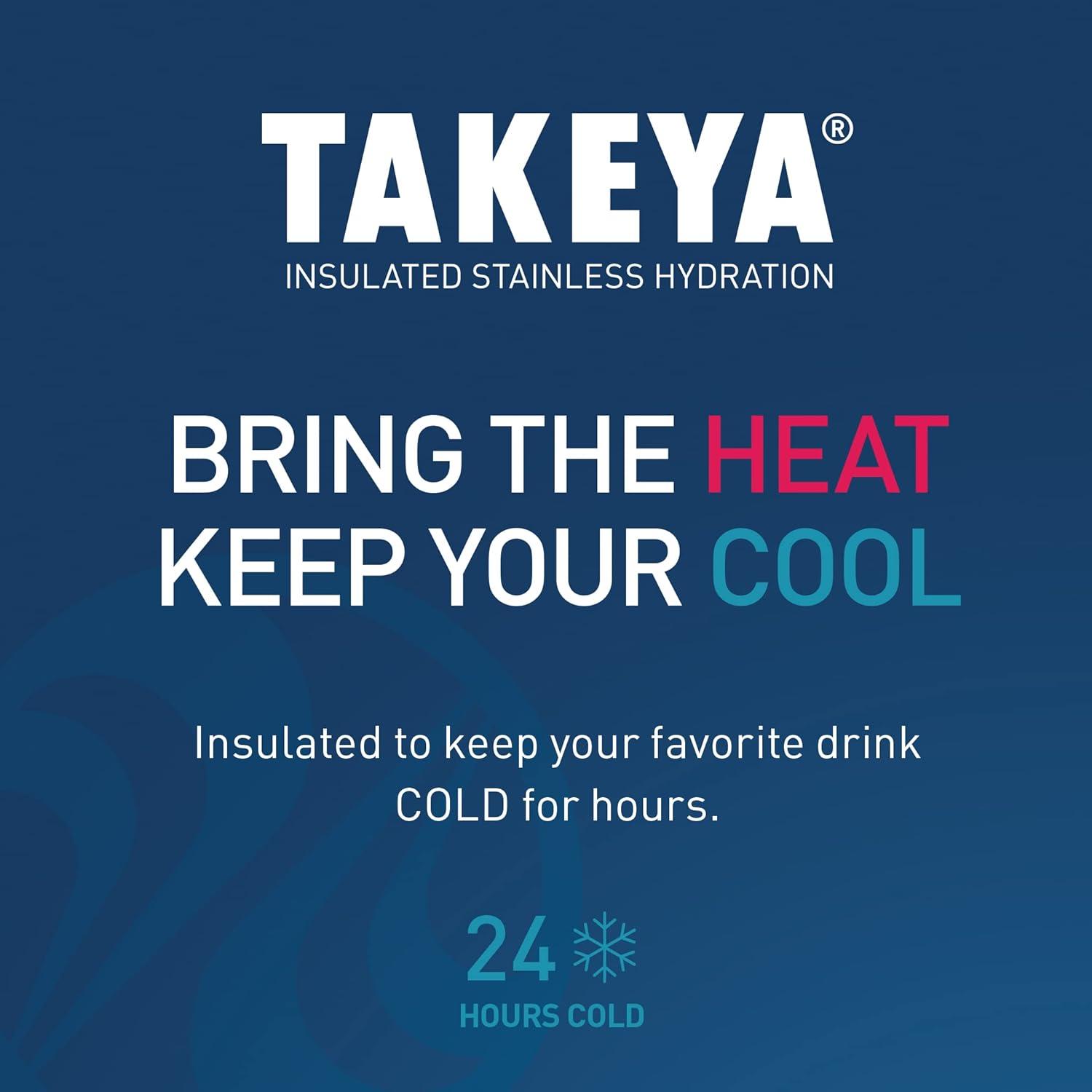 imageTakeya Actives 24 oz Water Bottle with Straw Lid Double Wall Stainless Steel Insulation Dishwasher Safe ampamp BPAFree Removable Bumper BlushLavender Field