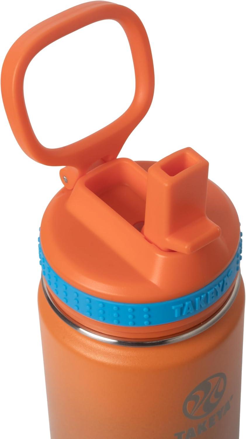 imageTakeya Actives 24 oz Water Bottle with Straw Lid Double Wall Stainless Steel Insulation Dishwasher Safe ampamp BPAFree Removable Bumper BlushOmbre Awestruck