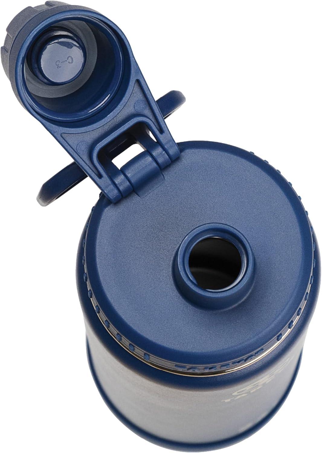 imageTakeya Actives Water Bottle with Spout Lid Bottle with Double Stainless Steel Insulation Dishwasher Safe ampamp BPAFree Bottle with Spout Lid ampamp Removable Bumper 24 oz BluestoneMidnight Blue