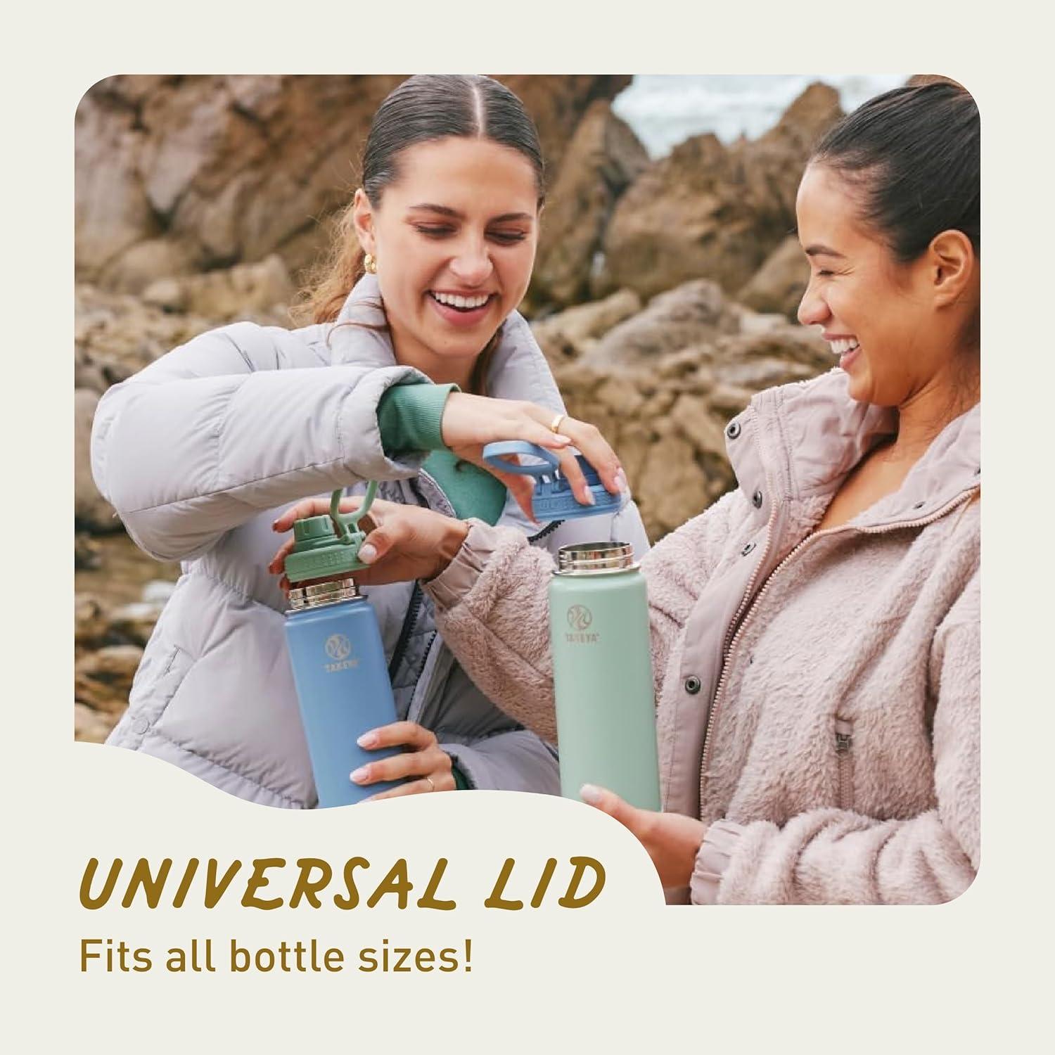 imageTakeya Actives Water Bottle with Spout Lid Bottle with Double Stainless Steel Insulation Dishwasher Safe ampamp BPAFree Bottle with Spout Lid ampamp Removable Bumper 24 oz BluestoneOnyx