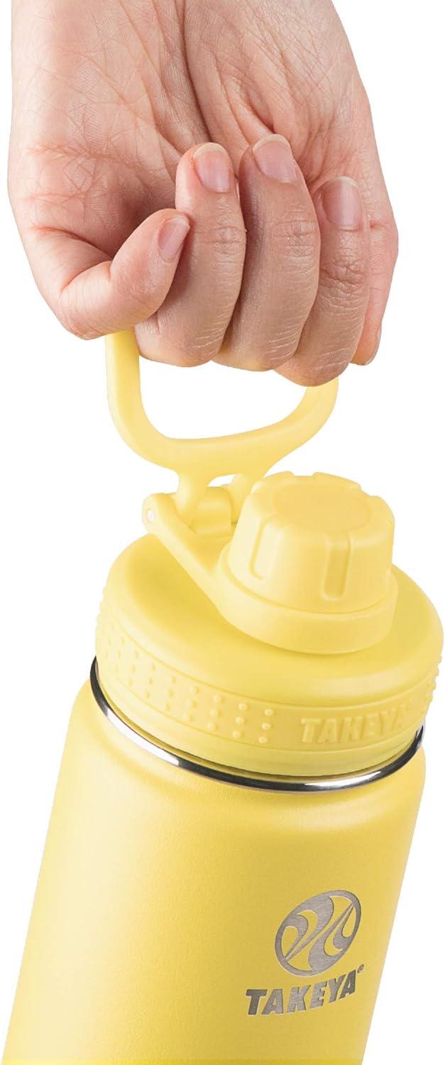 imageTakeya Actives Water Bottle with Spout Lid Bottle with Double Stainless Steel Insulation Dishwasher Safe ampamp BPAFree Bottle with Spout Lid ampamp Removable Bumper 24 oz BluestoneCanary