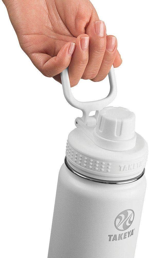 imageTakeya Actives Water Bottle with Spout Lid Bottle with Double Stainless Steel Insulation Dishwasher Safe ampamp BPAFree Bottle with Spout Lid ampamp Removable Bumper 24 oz BluestoneArctic