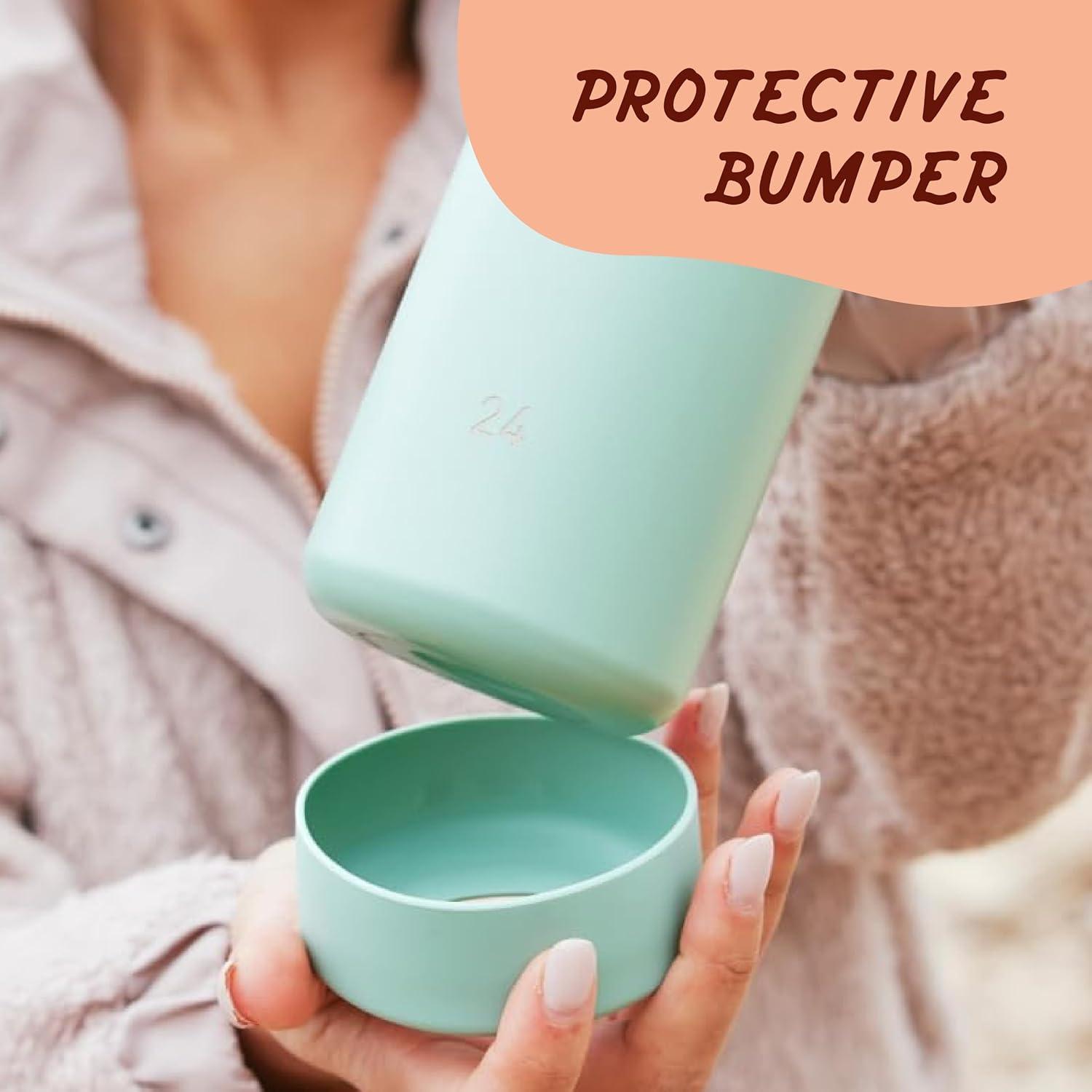 imageTakeya Actives Water Bottle with Spout Lid Bottle with Double Stainless Steel Insulation Dishwasher Safe ampamp BPAFree Bottle with Spout Lid ampamp Removable Bumper 24 oz BluestoneOnyx