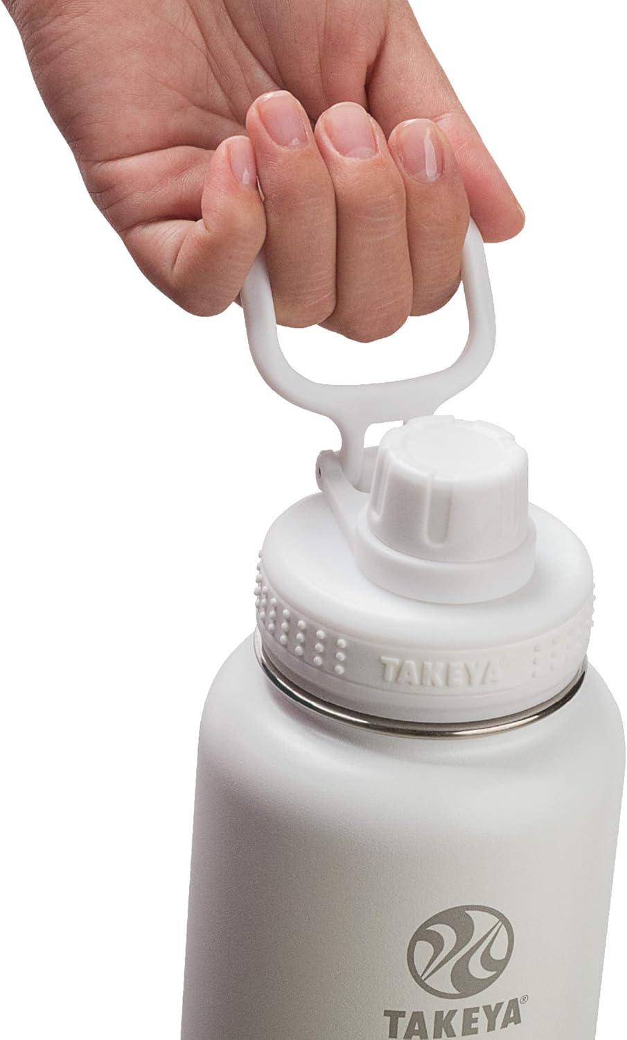 imageTakeya Actives Water Bottle with Spout Lid Bottle with Double Stainless Steel Insulation Dishwasher Safe ampamp BPAFree Bottle with Spout Lid ampamp Removable Bumper 24 oz BluestoneArctic