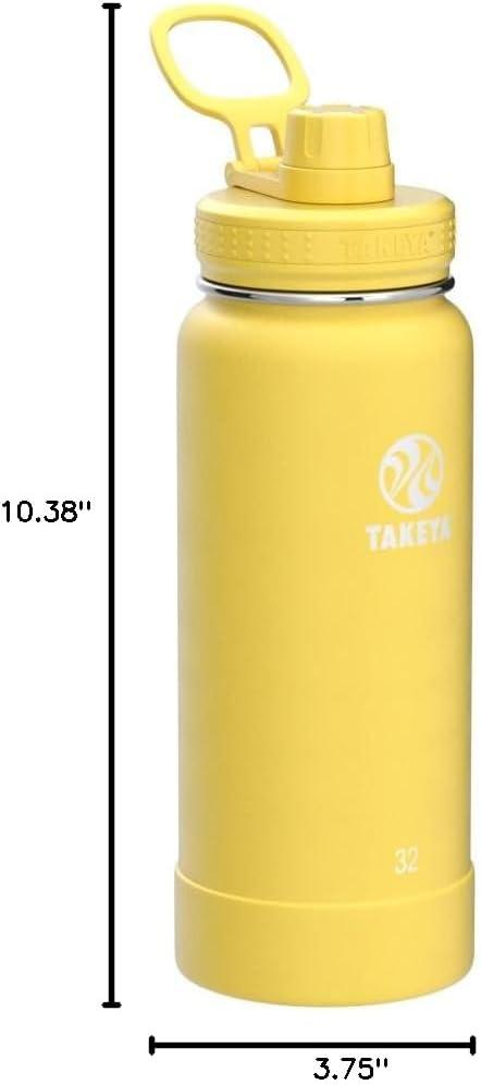 imageTakeya Actives Water Bottle with Spout Lid Bottle with Double Stainless Steel Insulation Dishwasher Safe ampamp BPAFree Bottle with Spout Lid ampamp Removable Bumper 24 oz BluestoneCanary