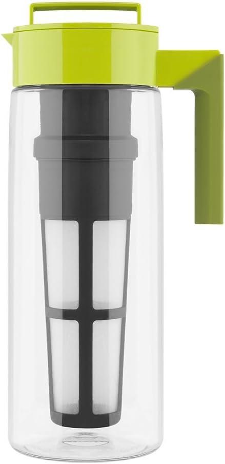 imageTakeya Flash Chill Iced Tea Maker Airtight ampamp Durable Iced Tea Maker Jug with Silicone Carry Handle LeakProof ampamp Lightweight Tea Infuser with Patented Flash Chill Technology 1 Quart BlackAvocado