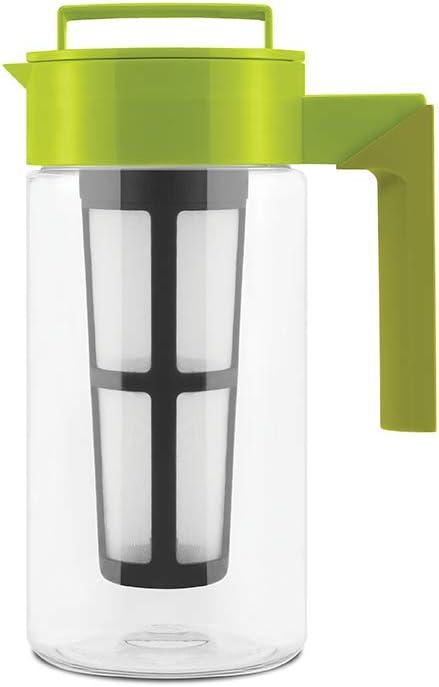 imageTakeya Flash Chill Iced Tea Maker Airtight ampamp Durable Iced Tea Maker Jug with Silicone Carry Handle LeakProof ampamp Lightweight Tea Infuser with Patented Flash Chill Technology 1 Quart BlackAvocado