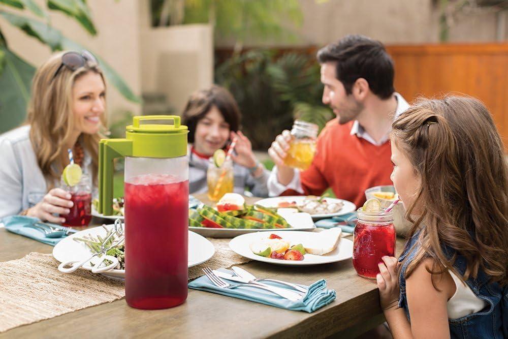 imageTakeya Flash Chill Iced Tea Maker Airtight ampamp Durable Iced Tea Maker Jug with Silicone Carry Handle LeakProof ampamp Lightweight Tea Infuser with Patented Flash Chill Technology 1 Quart BlackAvocado