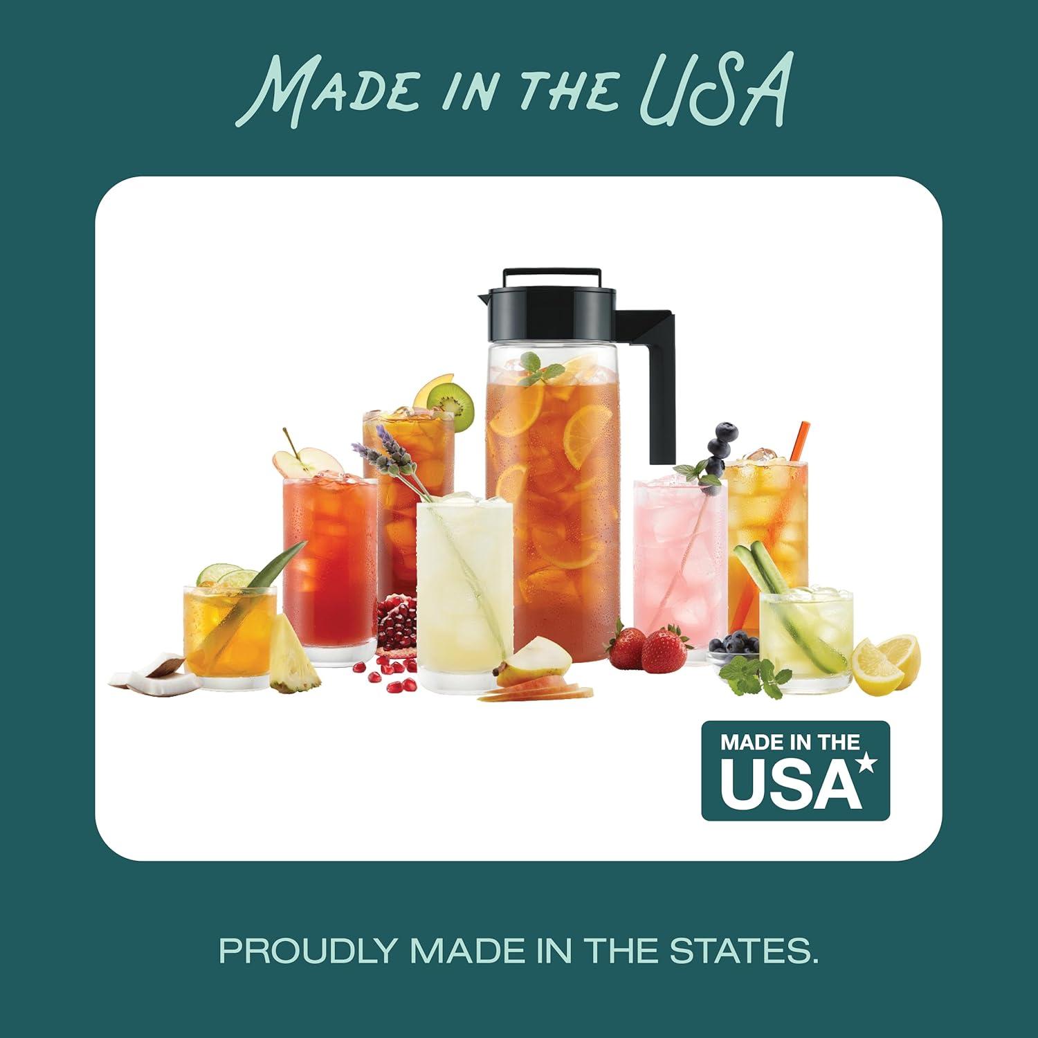 imageTakeya Patented and Airtight Pitcher Made in the USA BPA Free 2 qt BlackBlueberry