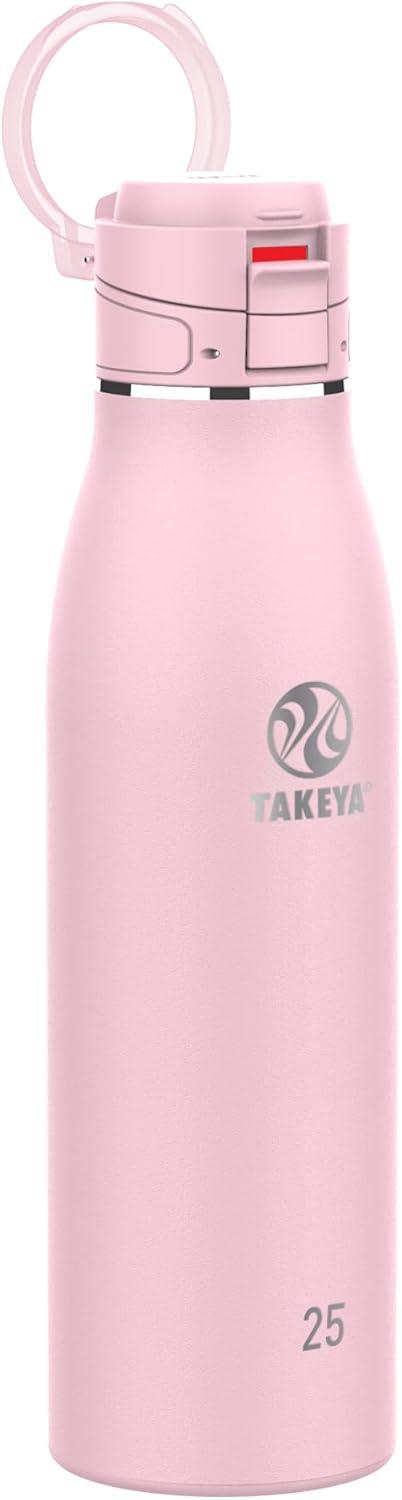imageTakeya Traveler Leakproof Coffee Mug Carrying Loop Insulated Drinkware for Everyday Use Durable ampamp Portable with SpillProof Design 25 oz AquaBlush