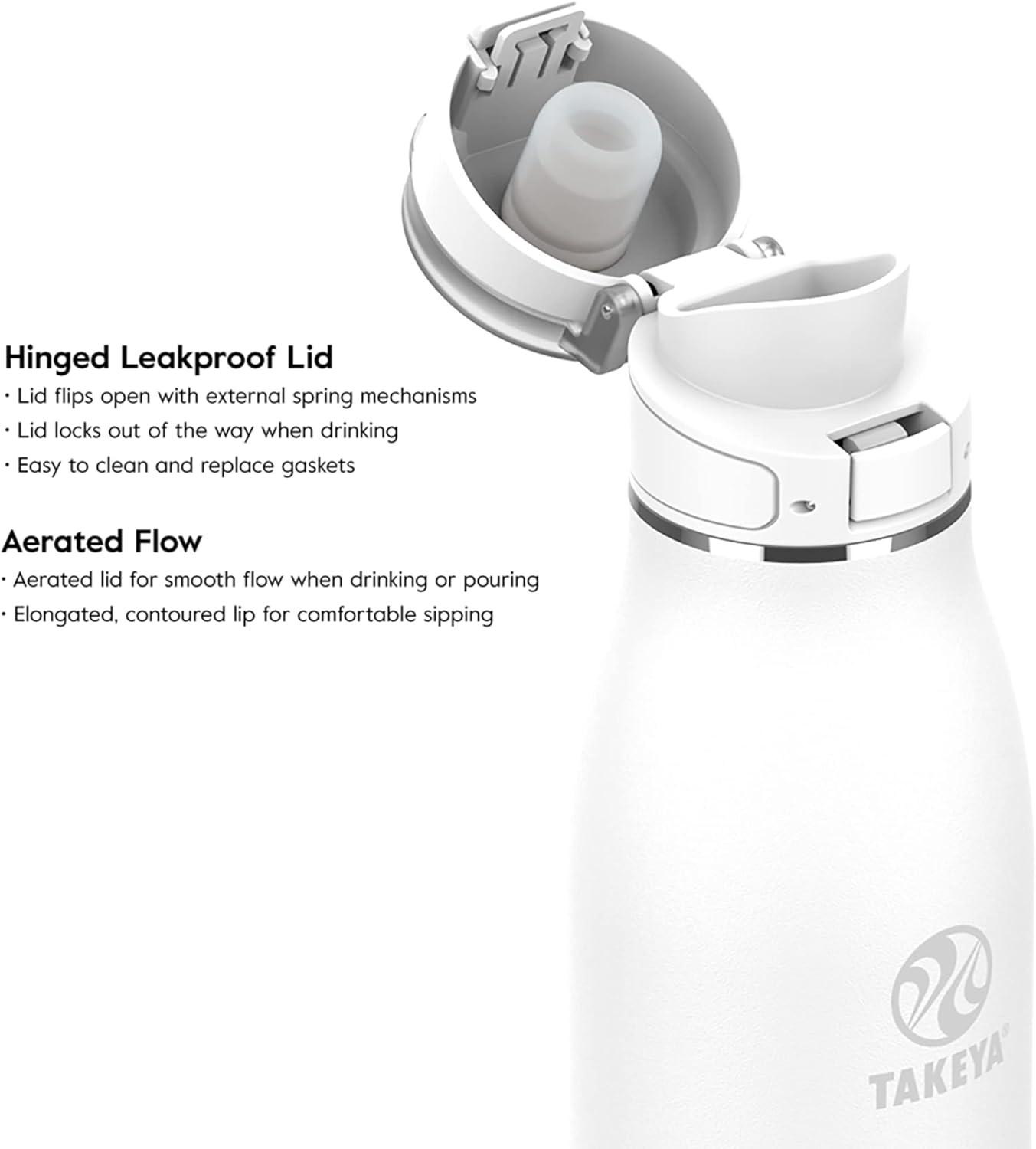 imageTakeya Traveler Leakproof Coffee Mug Carrying Loop Insulated Drinkware for Everyday Use Durable ampamp Portable with SpillProof Design 25 oz AquaDodgeball Grey