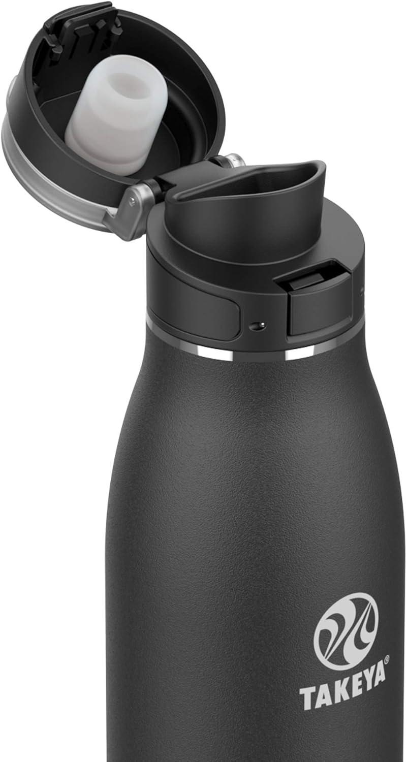 imageTakeya Traveler Leakproof Coffee Mug Carrying Loop Insulated Drinkware for Everyday Use Durable ampamp Portable with SpillProof Design 25 oz AquaOnyx