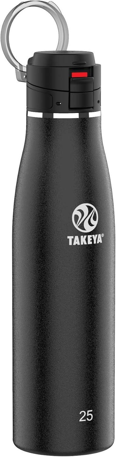 imageTakeya Traveler Leakproof Coffee Mug Carrying Loop Insulated Drinkware for Everyday Use Durable ampamp Portable with SpillProof Design 25 oz AquaOnyx