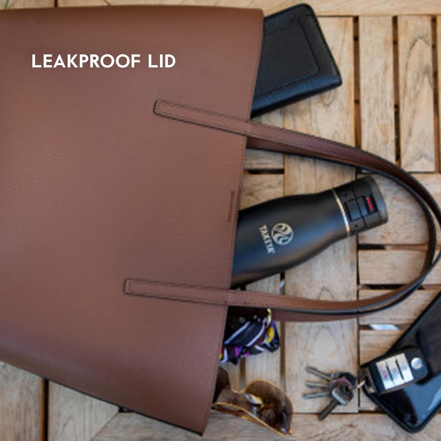 imageTakeya Traveler Leakproof Coffee Mug Carrying Loop Insulated Drinkware for Everyday Use Durable ampamp Portable with SpillProof Design 25 oz AquaOnyx