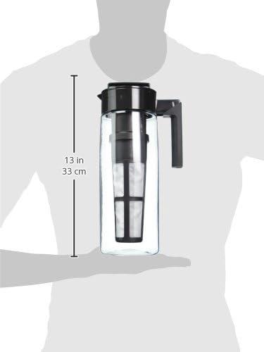 imageTakeya Tritan Cold Brew Coffee Maker Airtight Pitcher with LeakFree Lid BPAFree Cold Brew Maker with Silicone Handle DishwasherSafe Pitcher for Homemade Cold Brew 1 Quart WhiteBlack