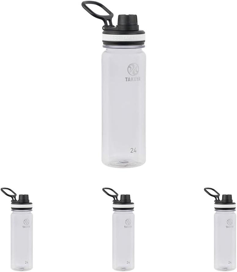 imageTakeya Tritan Sport Water Bottle with Spout Lid BPAFree ampamp DishwasherSafe Water Bottle Reusable Bottle with Lid Handle Simple LeakProof Water Bottle 40 oz Flutter PinkClear