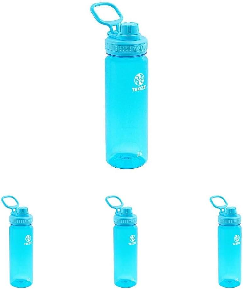imageTakeya Tritan Sport Water Bottle with Spout Lid BPAFree ampamp DishwasherSafe Water Bottle Reusable Bottle with Lid Handle Simple LeakProof Water Bottle 40 oz Flutter PinkBreezy Blue