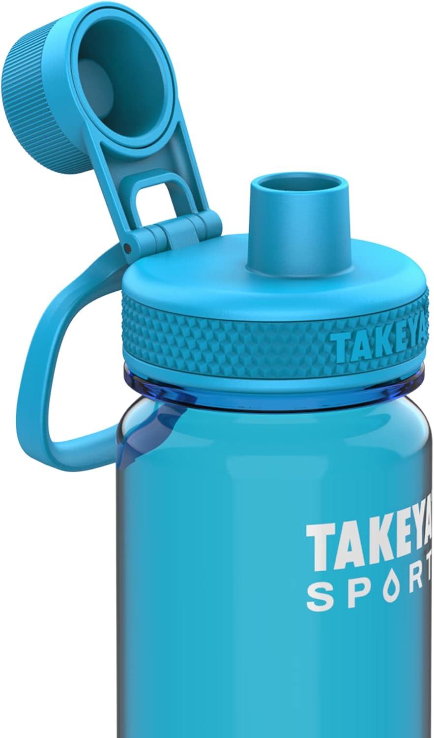imageTakeya Tritan Sport Water Bottle with Spout Lid BPAFree ampamp DishwasherSafe Water Bottle Reusable Bottle with Lid Handle Simple LeakProof Water Bottle 32 oz Pink SweepChampionship Blue
