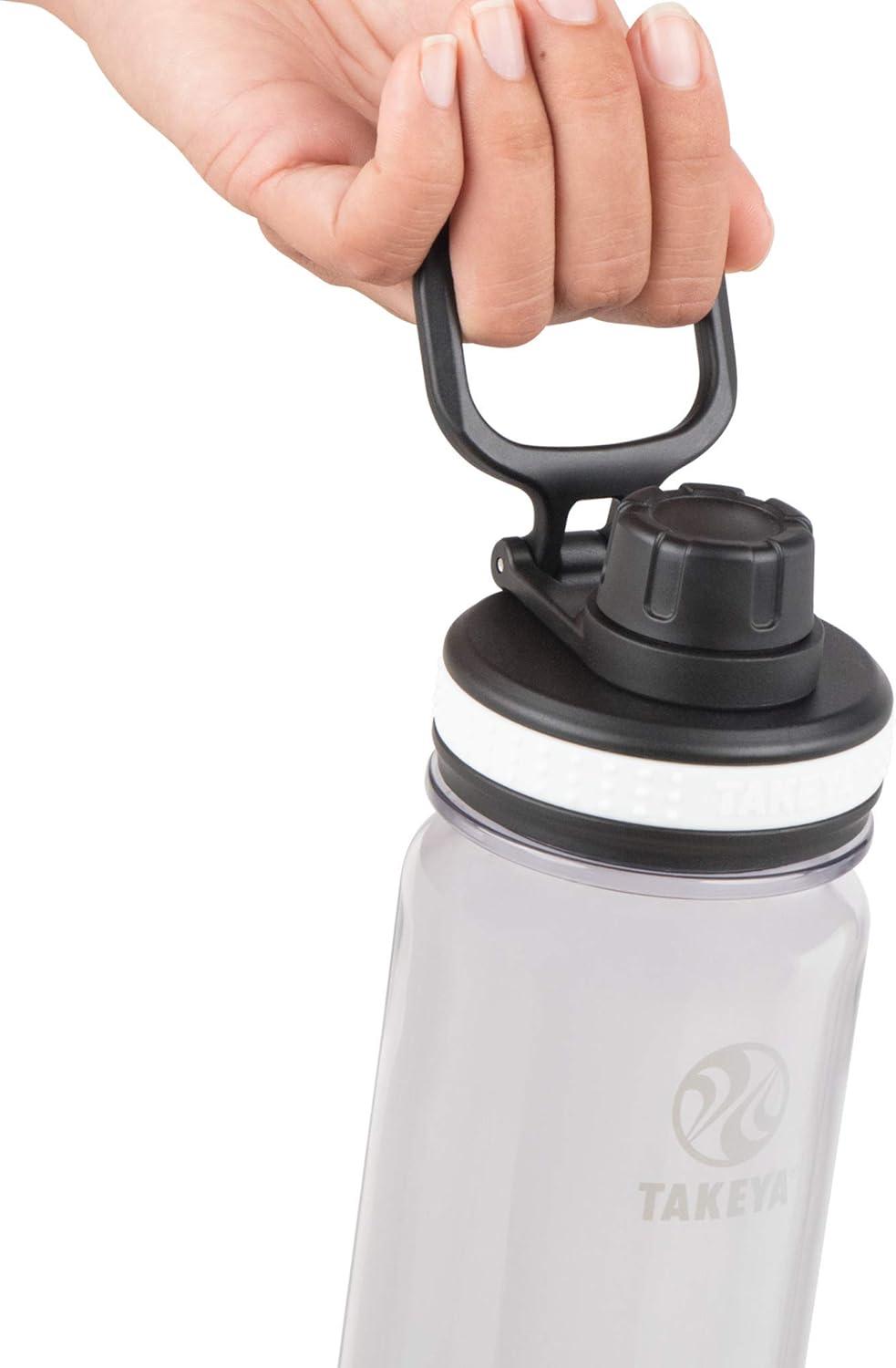 imageTakeya Tritan Sport Water Bottle with Spout Lid BPAFree ampamp DishwasherSafe Water Bottle Reusable Bottle with Lid Handle Simple LeakProof Water Bottle 40 oz Flutter PinkClear