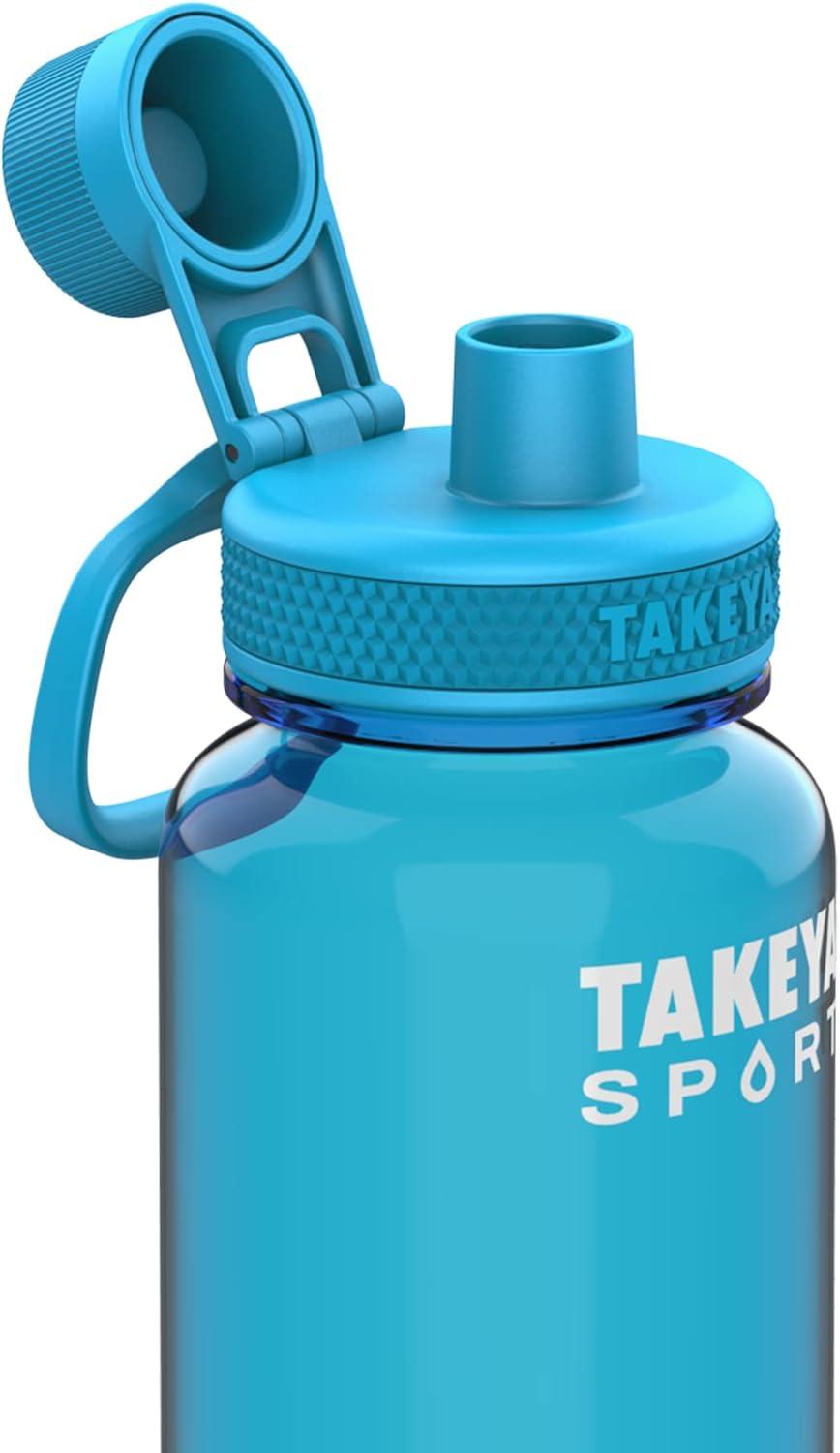 imageTakeya Tritan Sport Water Bottle with Spout Lid BPAFree ampamp DishwasherSafe Water Bottle Reusable Bottle with Lid Handle Simple LeakProof Water Bottle 32 oz Pink SweepMulti