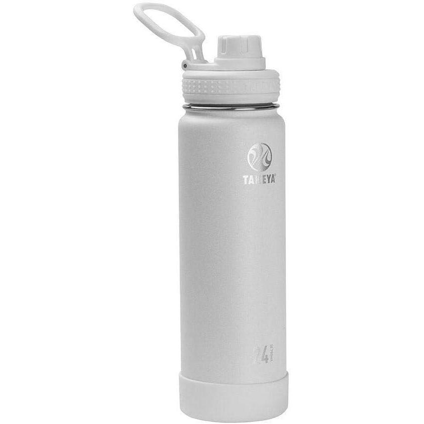 imageTakeya Actives Water Bottle with Spout Lid Bottle with Double Stainless Steel Insulation Dishwasher Safe ampamp BPAFree Bottle with Spout Lid ampamp Removable Bumper 24 oz BluestoneArctic