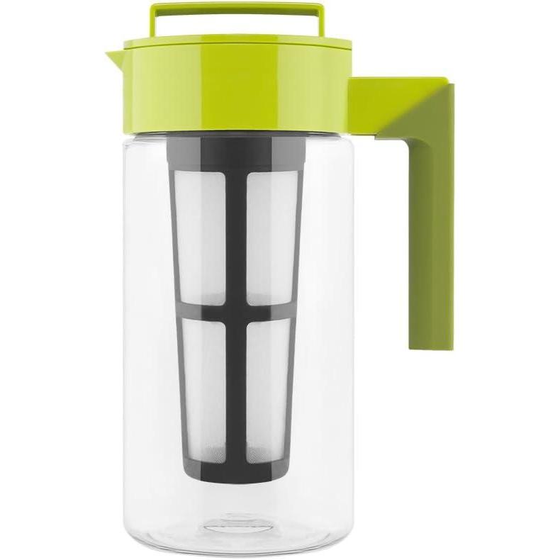 imageTakeya Flash Chill Iced Tea Maker Airtight ampamp Durable Iced Tea Maker Jug with Silicone Carry Handle LeakProof ampamp Lightweight Tea Infuser with Patented Flash Chill Technology 1 Quart BlackAvocado