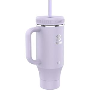 Takeya 40 oz Stainless Steel Tumbler with Lid and Two Straws, Premium Quality, Double Wall Insulated, Wiith Handle, Keep Drinks Cold for Up to 24 Hours, Matcha(Vivacity Purple)