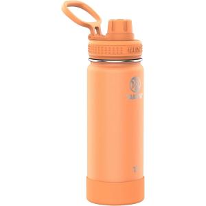 Takeya Actives Water Bottle with Spout Lid – Bottle with Double Stainless Steel Insulation – Dishwasher Safe & BPA-Free – Bottle with Spout Lid & Removable Bumper – 24 oz, Bluestone(Tart Orange)