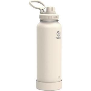 Takeya Actives Water Bottle with Spout Lid – Bottle with Double Stainless Steel Insulation – Dishwasher Safe & BPA-Free – Bottle with Spout Lid & Removable Bumper – 24 oz, Bluestone(Oat Milk)