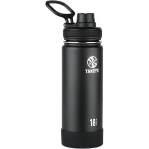 Takeya Actives Water Bottle with Spout Lid – Bottle with Double Stainless Steel Insulation – Dishwasher Safe & BPA-Free – Bottle with Spout Lid & Removable Bumper – 24 oz, Bluestone(Onyx)