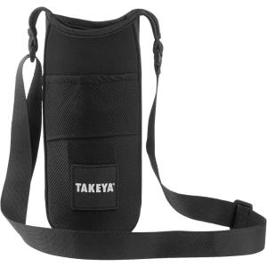 Takeya Hydrotex Easy Grip Bottle Sling – Water Bottle Carrier with Strap & Pockets – Bag Fits 32 oz & 40 oz Bottles – Great for Pickleball & Tennis Courts – Durable Bottle Bag with Carabiners(40 Ounces)
